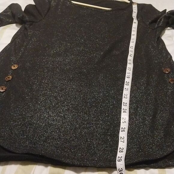 NWOT Women Black Metallic Long Sleeve Party Top Size XL - Picture 16 of 16